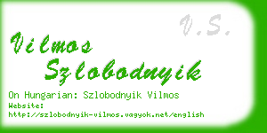 vilmos szlobodnyik business card